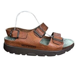Mephisto Men’s Zeus Brown Leather Sandal Size 43 US 9